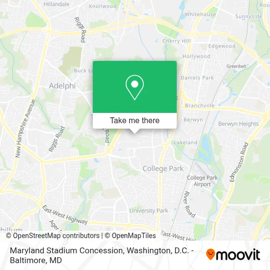 Maryland Stadium Concession map