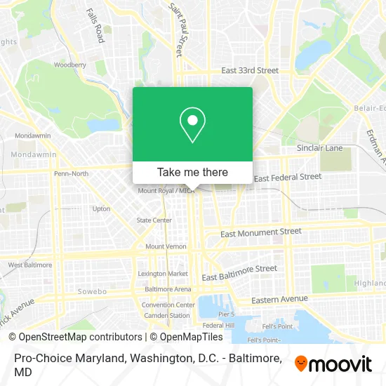 Pro-Choice Maryland map
