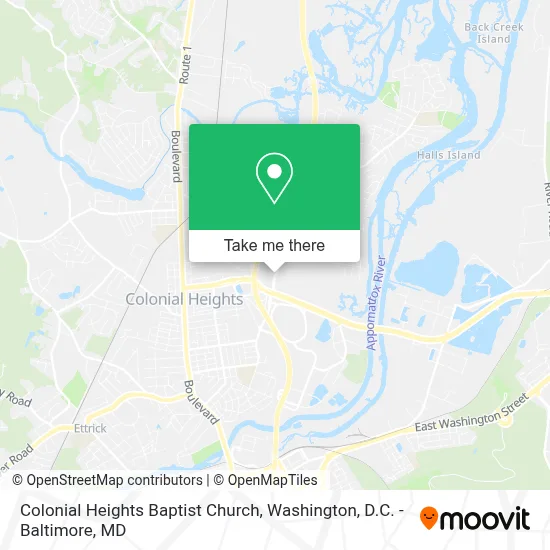 Colonial Heights Baptist Church map