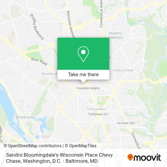 Sandro Bloomingdale's Wisconsin Place Chevy Chase map