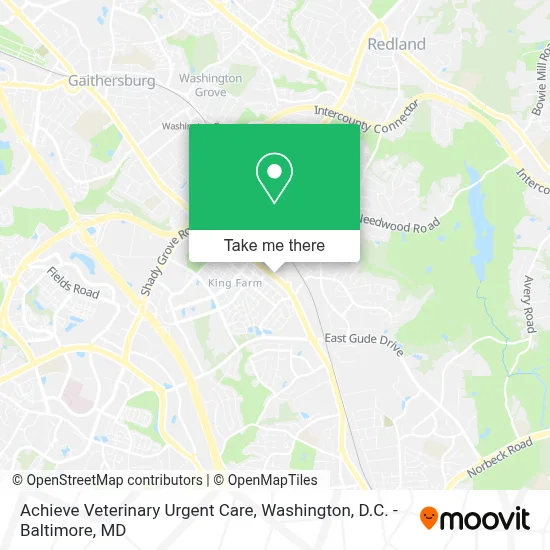 Achieve Veterinary Urgent Care map