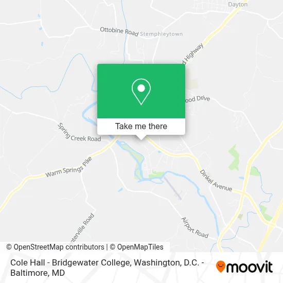 Cole Hall - Bridgewater College map