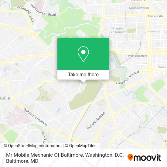 Mr Mobile Mechanic Of Baltimore map