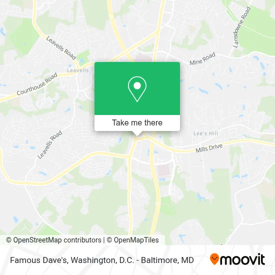 Famous Dave's map