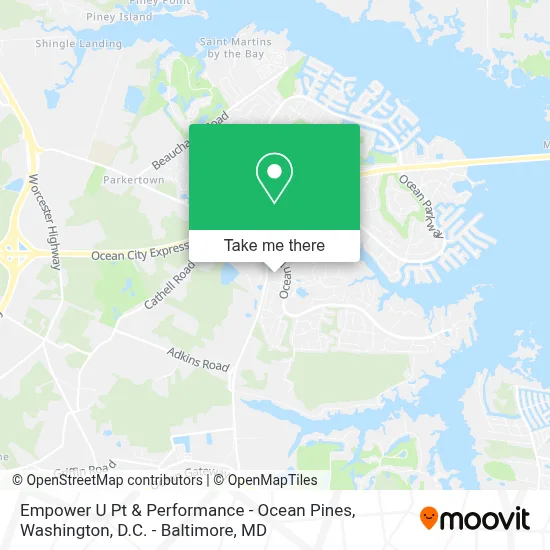 Empower U Pt & Performance - Ocean Pines map