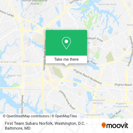 First Team Subaru Norfolk map