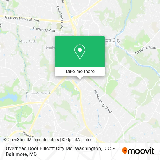 Overhead Door Ellicott City Md map