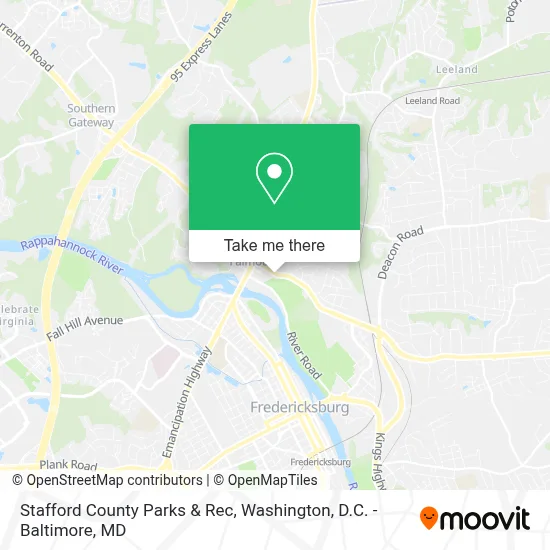 Stafford County Parks & Rec map