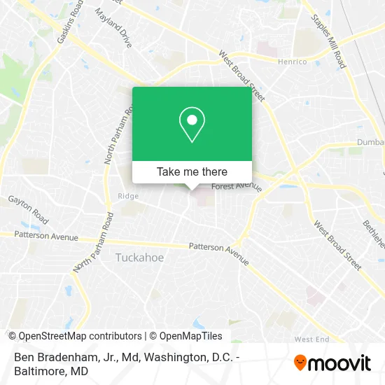 Ben Bradenham, Jr., Md map