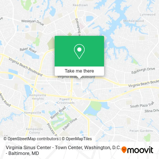 Virginia Sinus Center - Town Center map
