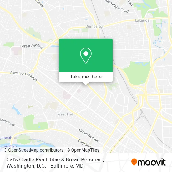 Cat's Cradle Rva Libbie & Broad Petsmart map