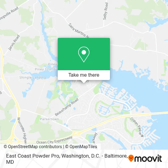 East Coast Powder Pro map