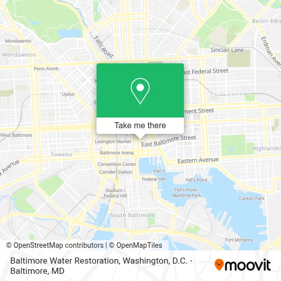 Baltimore Water Restoration map