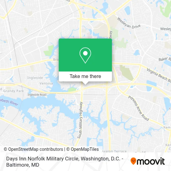 Days Inn Norfolk Military Circle map