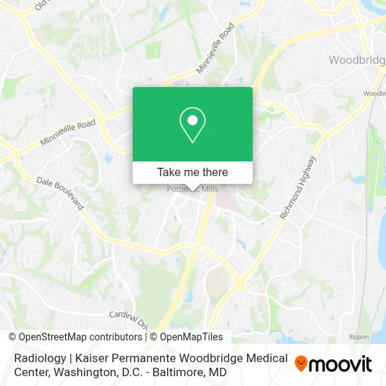 Radiology | Kaiser Permanente Woodbridge Medical Center map