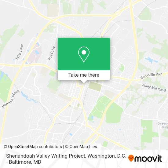 Shenandoah Valley Writing Project map