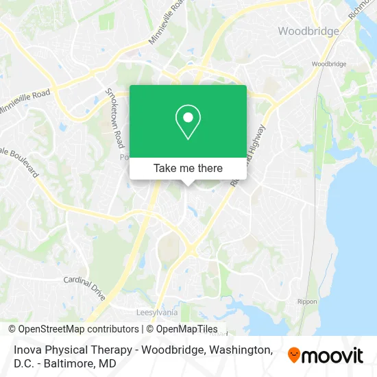 Inova Physical Therapy - Woodbridge map