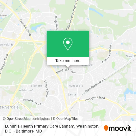 Luminis Health Primary Care Lanham map