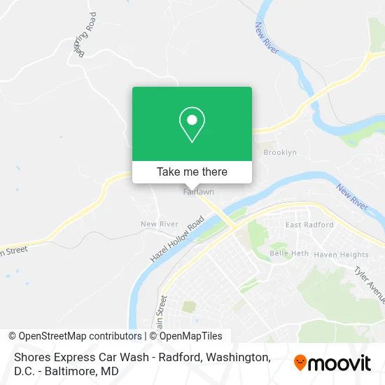 Shores Express Car Wash - Radford map
