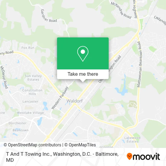 T And T Towing Inc. map