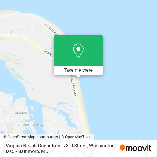 Virginia Beach Oceanfront 73rd Street map