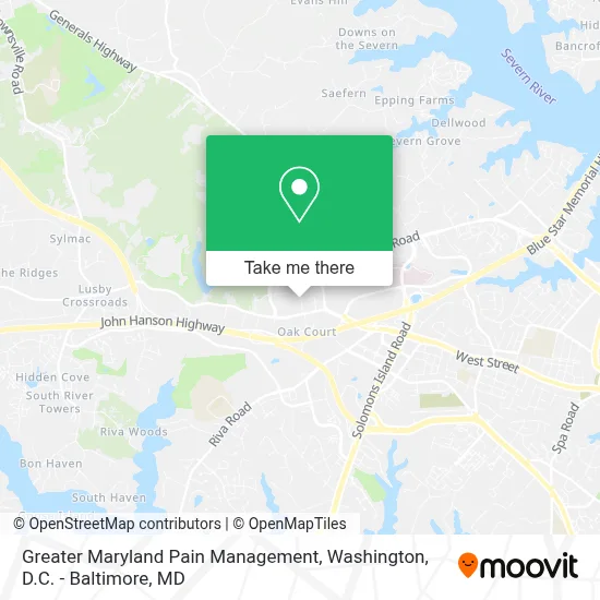 Greater Maryland Pain Management map