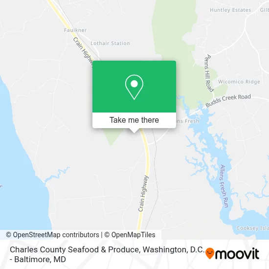 Charles County Seafood & Produce map