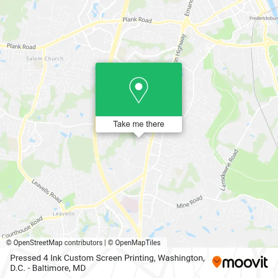Pressed 4 Ink Custom Screen Printing map