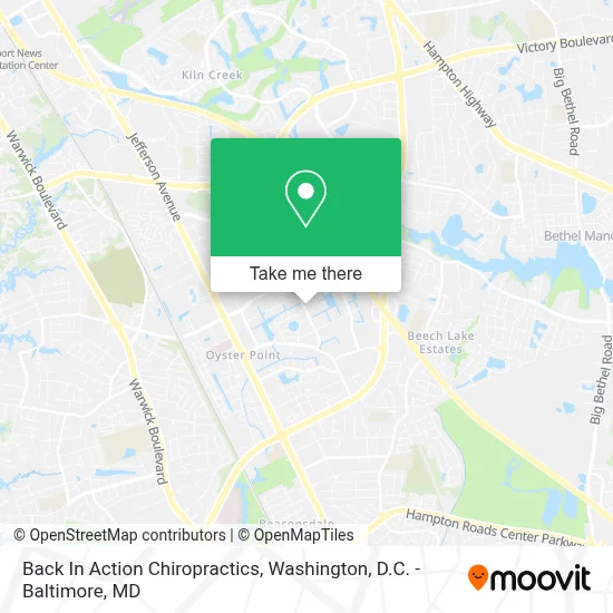 Back In Action Chiropractics map
