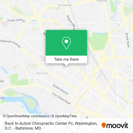 Back In Action Chiropractic Center Pc map