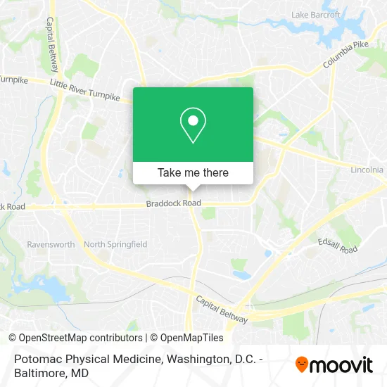 Potomac Physical Medicine map