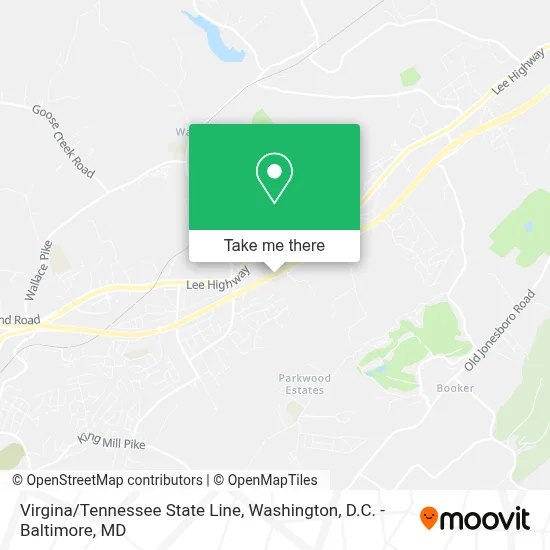 Virgina/Tennessee State Line map