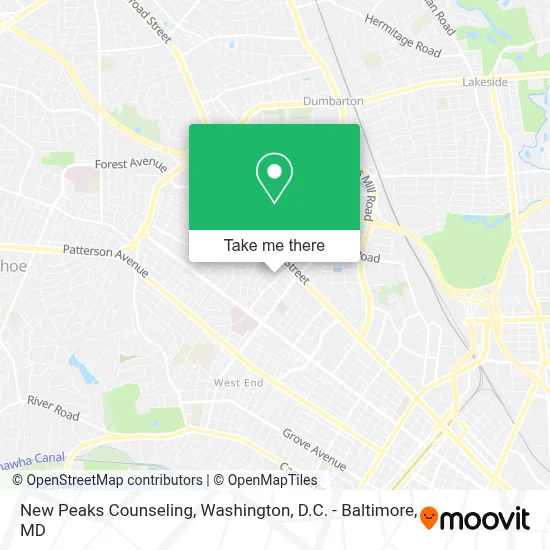 New Peaks Counseling map