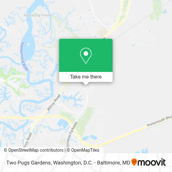 Two Pugs Gardens map