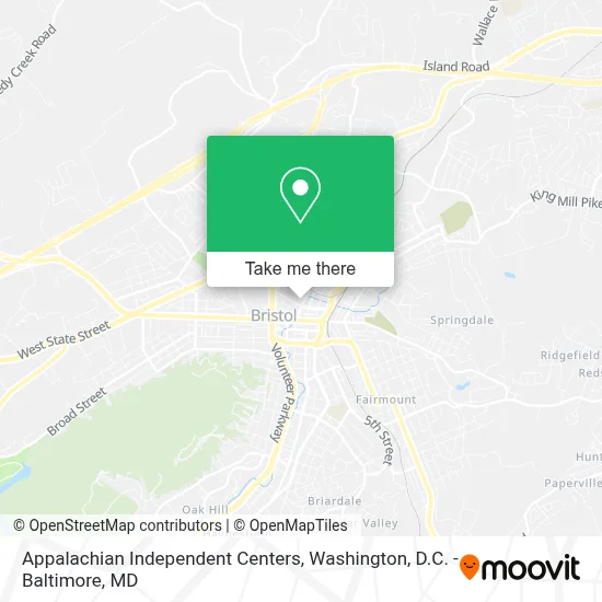 Appalachian Independent Centers map