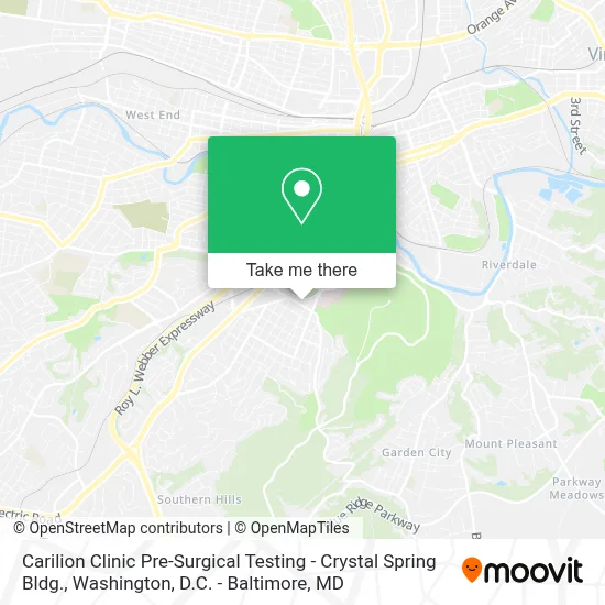 Carilion Clinic Pre-Surgical Testing - Crystal Spring Bldg. map