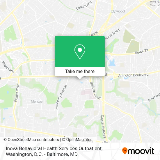Inova Behavioral Health Services Outpatient map