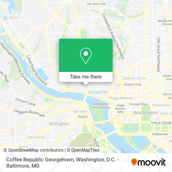 Coffee Republic Georgetown map
