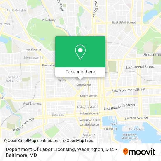Department Of Labor Licensing map