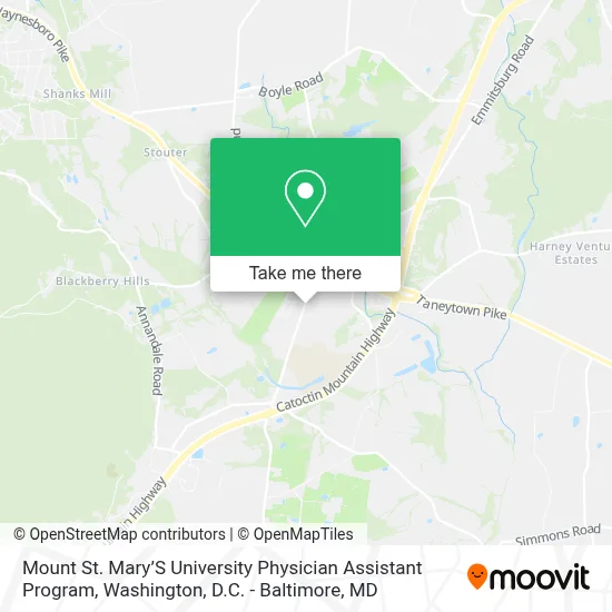 Mount St. Mary’S University Physician Assistant Program map