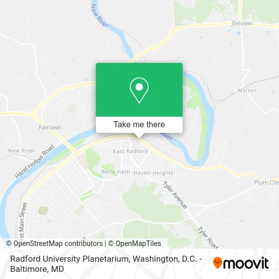 Radford University Planetarium map
