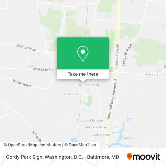 Gordy Park Sign map