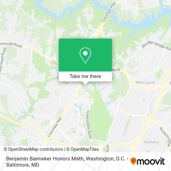 Benjamin Banneker Honors Math map