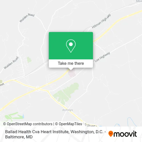 Ballad Health Cva Heart Institute map