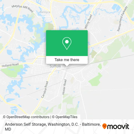 Anderson Self Storage map