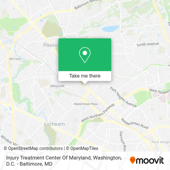 Injury Treatment Center Of Maryland map