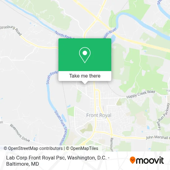 Lab Corp Front Royal Psc map