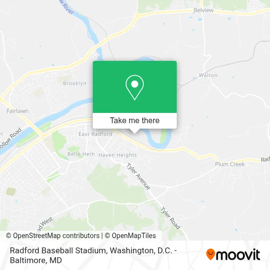 Radford Baseball Stadium map