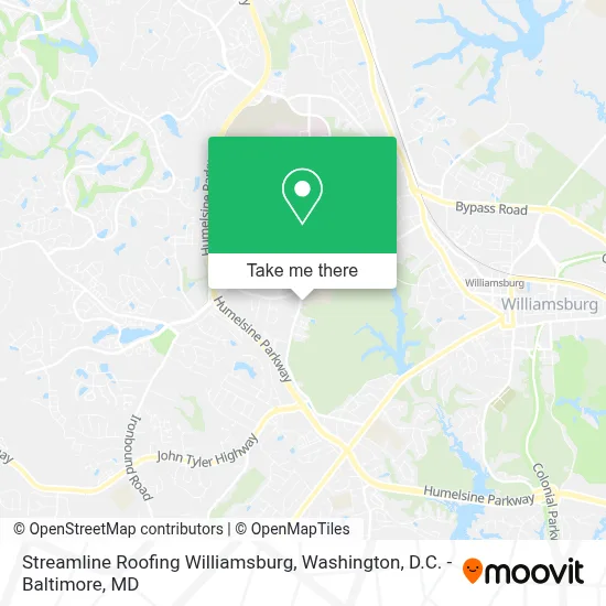 Streamline Roofing Williamsburg map