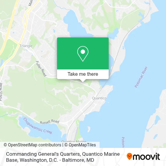 Commanding General's Quarters, Quantico Marine Base map